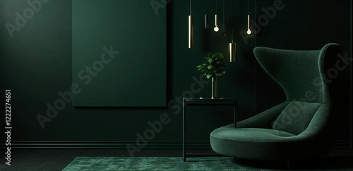 Luxury Elegant Black Background with Subtle Dark Green Accents and Minimalist White Space on Left for Content Placement – Ultra-Realistic HD Design