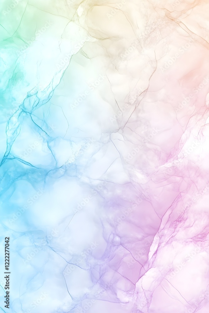 Fototapeta premium Mesmerizing Pastel Marble Texture Pattern with Shimmering Iridescent Hues in Bright Gradient Design