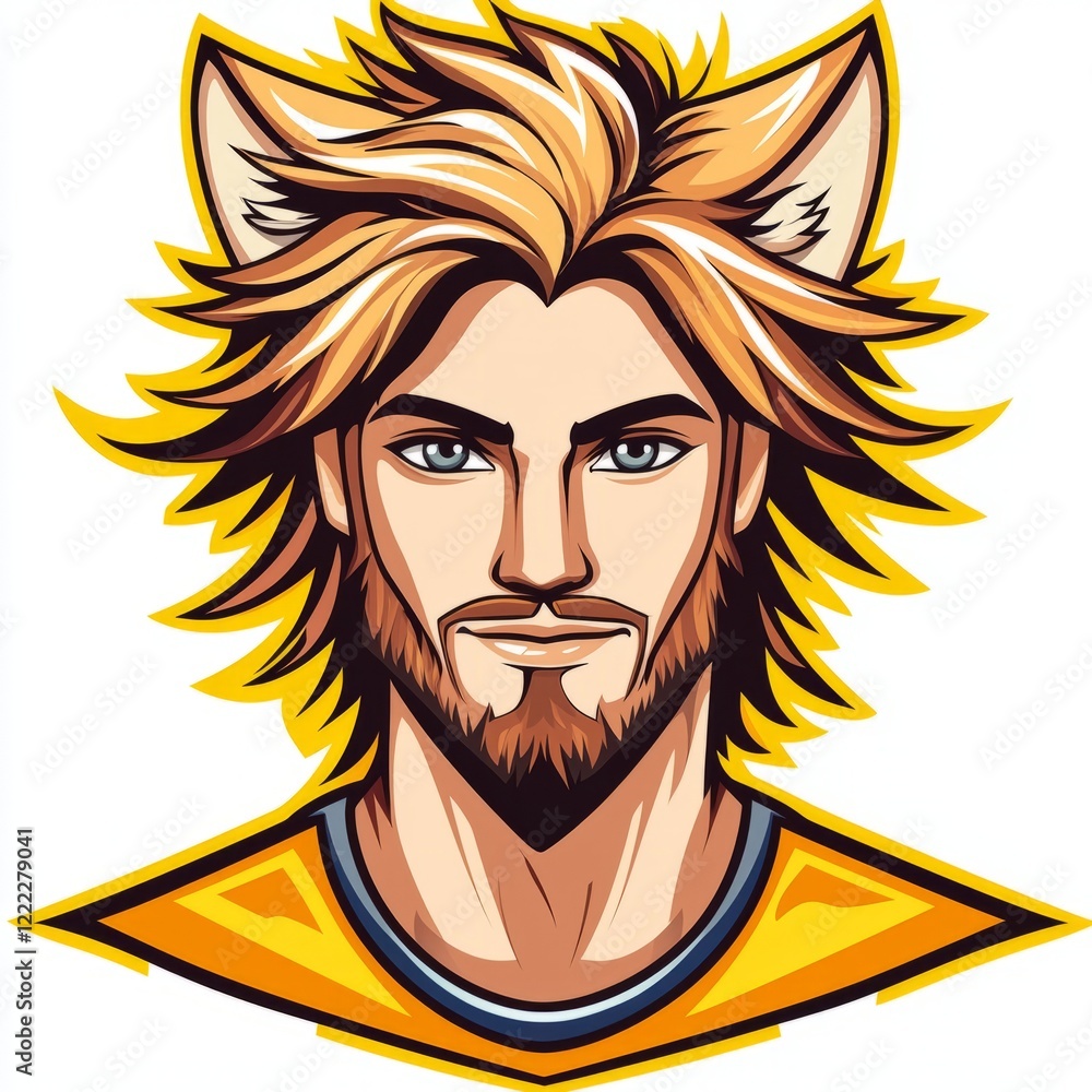 A stylized portrait of a man with fox ears and blonde hair A stylized portrait of a man with fox ears and blonde hair