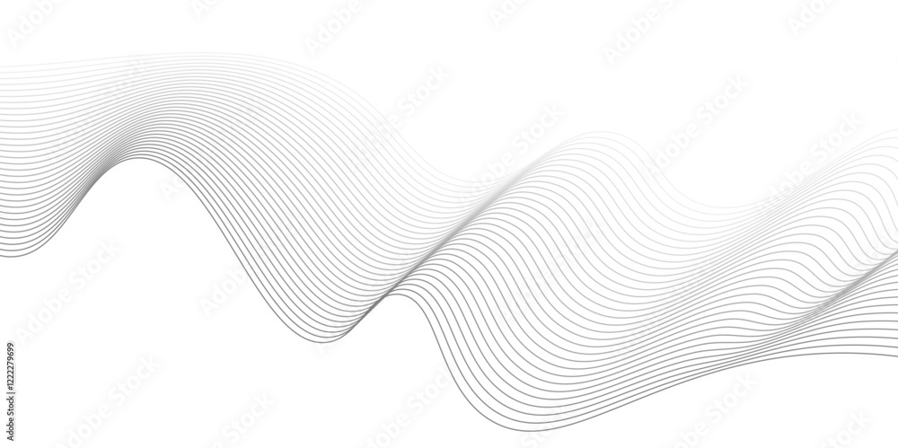 Fototapeta premium Abstract black wave lines pattern on white background.Abstract wave blend lines on transparent background.,black wave lines on white background. Vector Illustration,