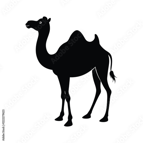 A camel black silhouette .Eid al fitr