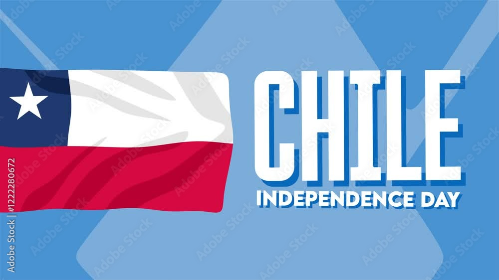 happy independence day chile with chile flag happy independence day chile with chile flag