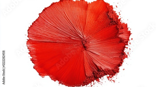 Vivid Red Paint Stroke on White Background for Creative Projects