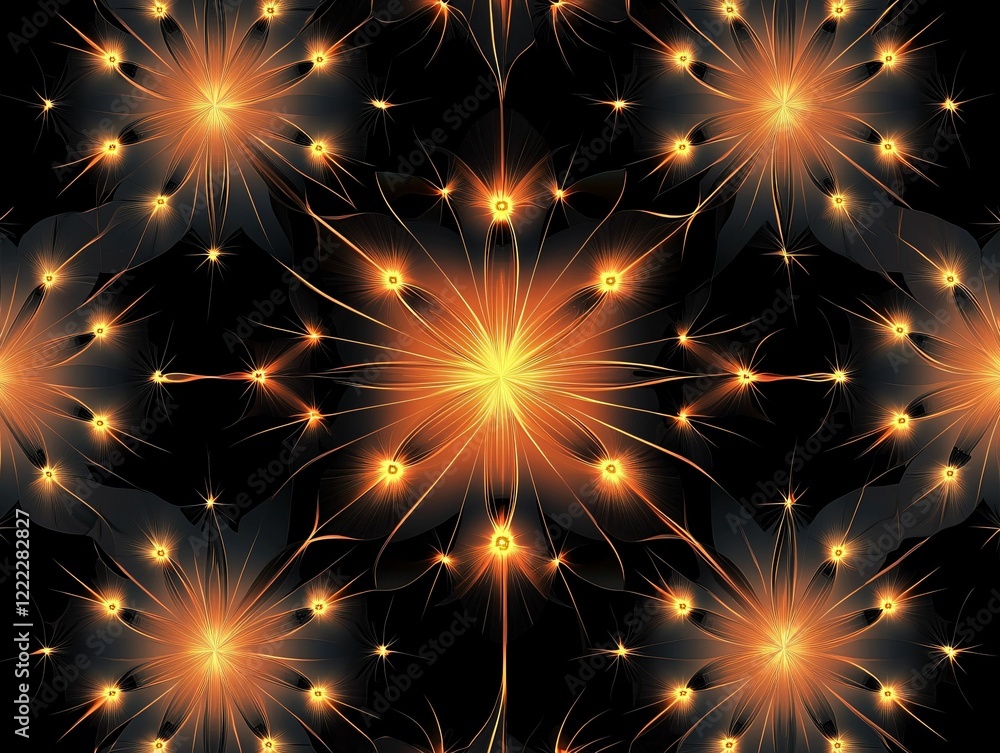 Naklejka premium Glowing Floral Fractal