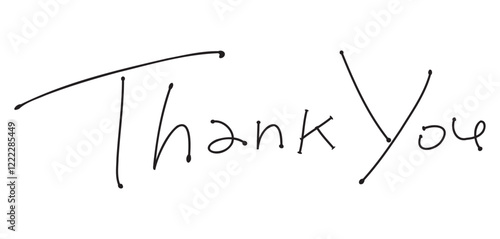 サンキュー　thank you　おしゃれな手書き文字　横　ボールペン風