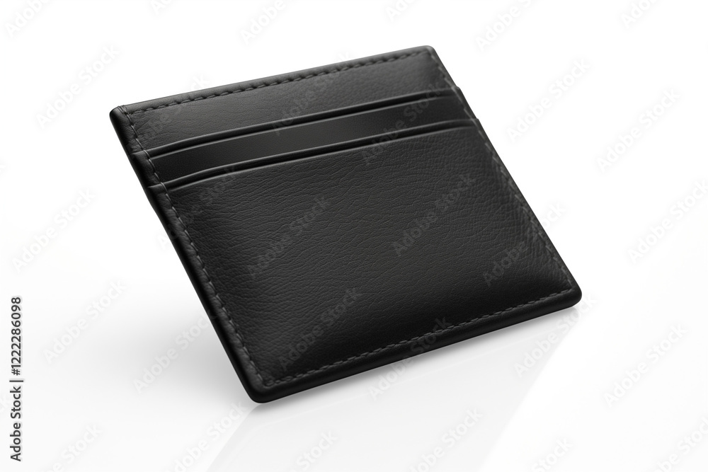Black Leather Cardholder Isolated on White. Black Leather Cardholder Isolated on White.