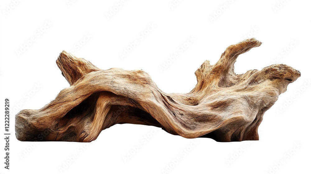 Driftwood sculpture with unique shapes, white isolate background. Driftwood sculpture with unique shapes, white isolate background.