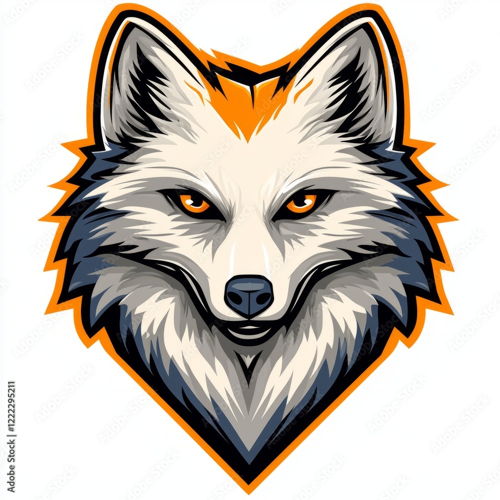 Obraz premium Majestic Arctic Fox Head Graphic Design