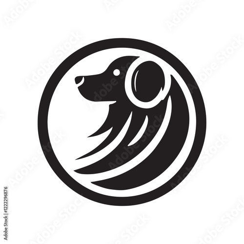 Stylish Dog Silhouette in Circle Logo Design