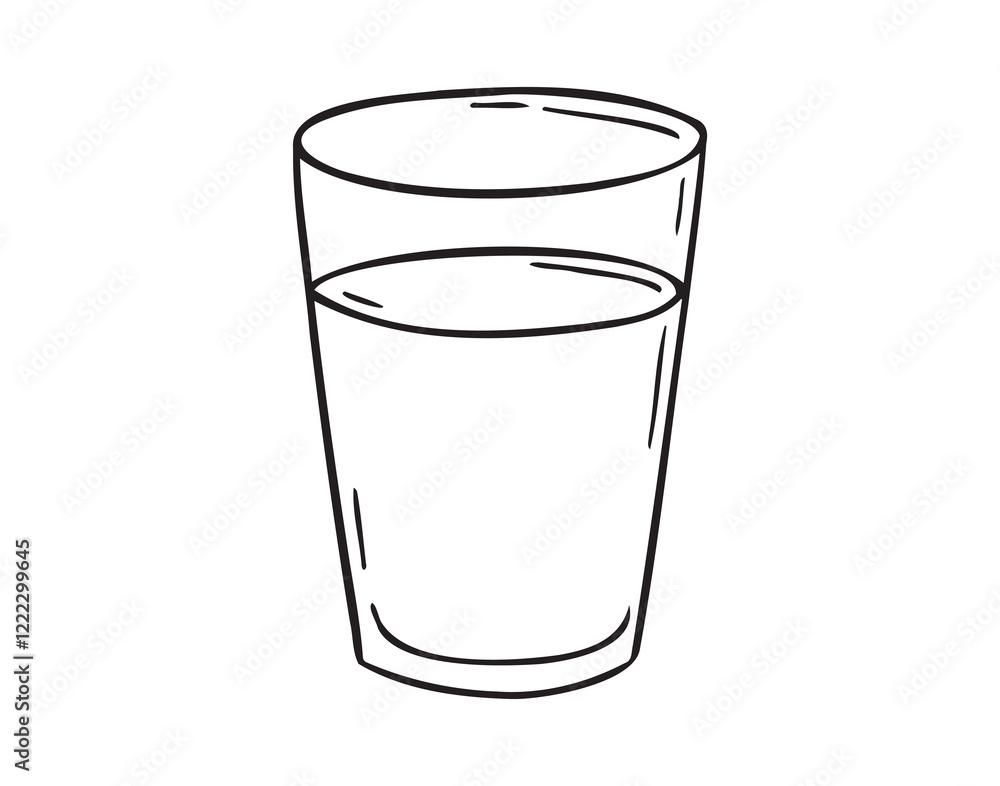 glass of water doodle hand drawn icon. Outline drawing glass of water line clipart symbol glass of water doodle hand drawn icon. Outline drawing glass of water line clipart symbol