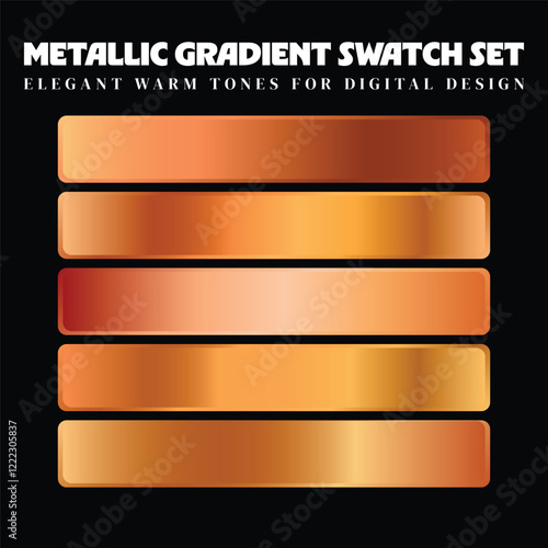 Metallic Gradient Swatch Set – Elegant Warm Tones for Digital Design, swatches collection