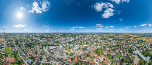 Tableau sur toile Ausblick auf Neusäß an der Schmutter im Großraum Augsburg in Schwaben