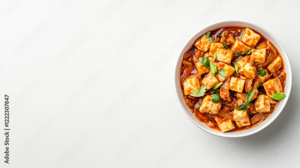 Delicious Stir-Fried Tofu with Chili Sauce and Fresh Herbs Delicious Stir-Fried Tofu with Chili Sauce and Fresh Herbs