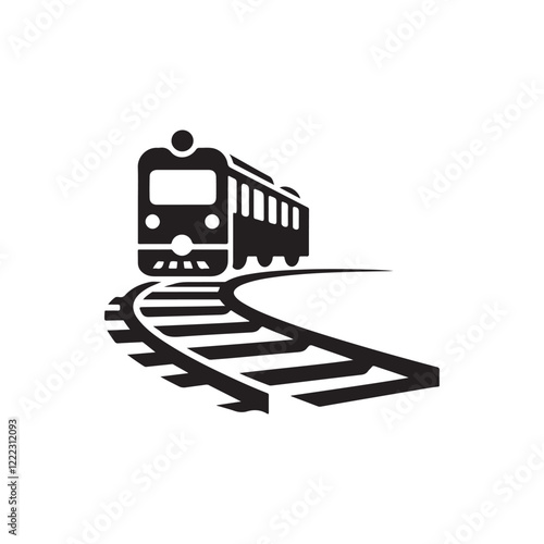 Train moving silhouette, vector