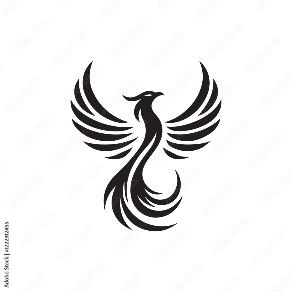 Phoenix silhouette, vector design Phoenix silhouette, vector design