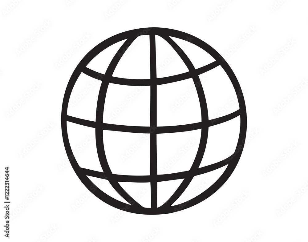 website globe doodle hand drawn icon. Outline drawing internet line clipart symbol website globe doodle hand drawn icon. Outline drawing internet line clipart symbol
