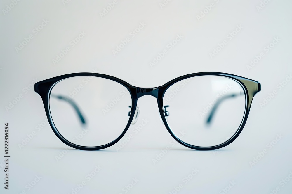 Ultra Quality Image of Closeup of Eyeglasses on Table Against White Background Ultra Quality Image of Closeup of Eyeglasses on Table Against White Background