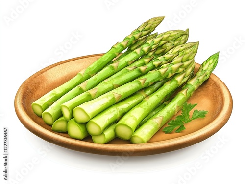 Wallpaper Mural plate of roasted asparagus on a wooden surface, simple food photography style Torontodigital.ca