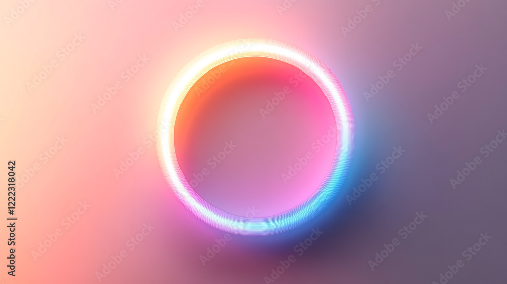 A glowing neon ring in shades of pink blue and orange floating against a smooth gradient background creating a futuristic and modern aesthetic
A glowing neon ring in shades of pink blue and orange floating against a smooth gradient background creating a futuristic and modern aesthetic