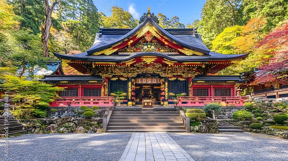 Stunning Autumnal Japanese Shrine Temple Gate Entrance Stunning Autumnal Japanese Shrine Temple Gate Entrance