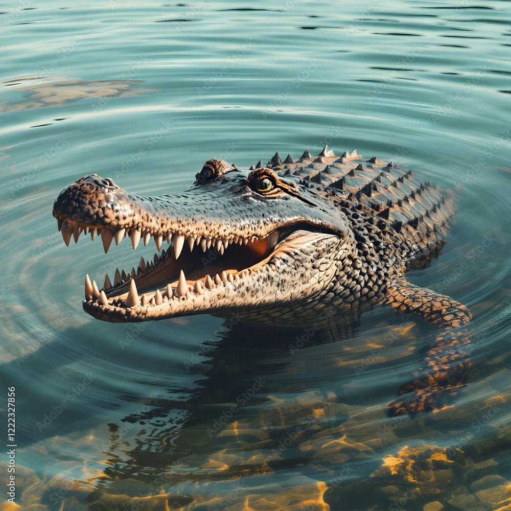 Obraz premium Alligator resting in water