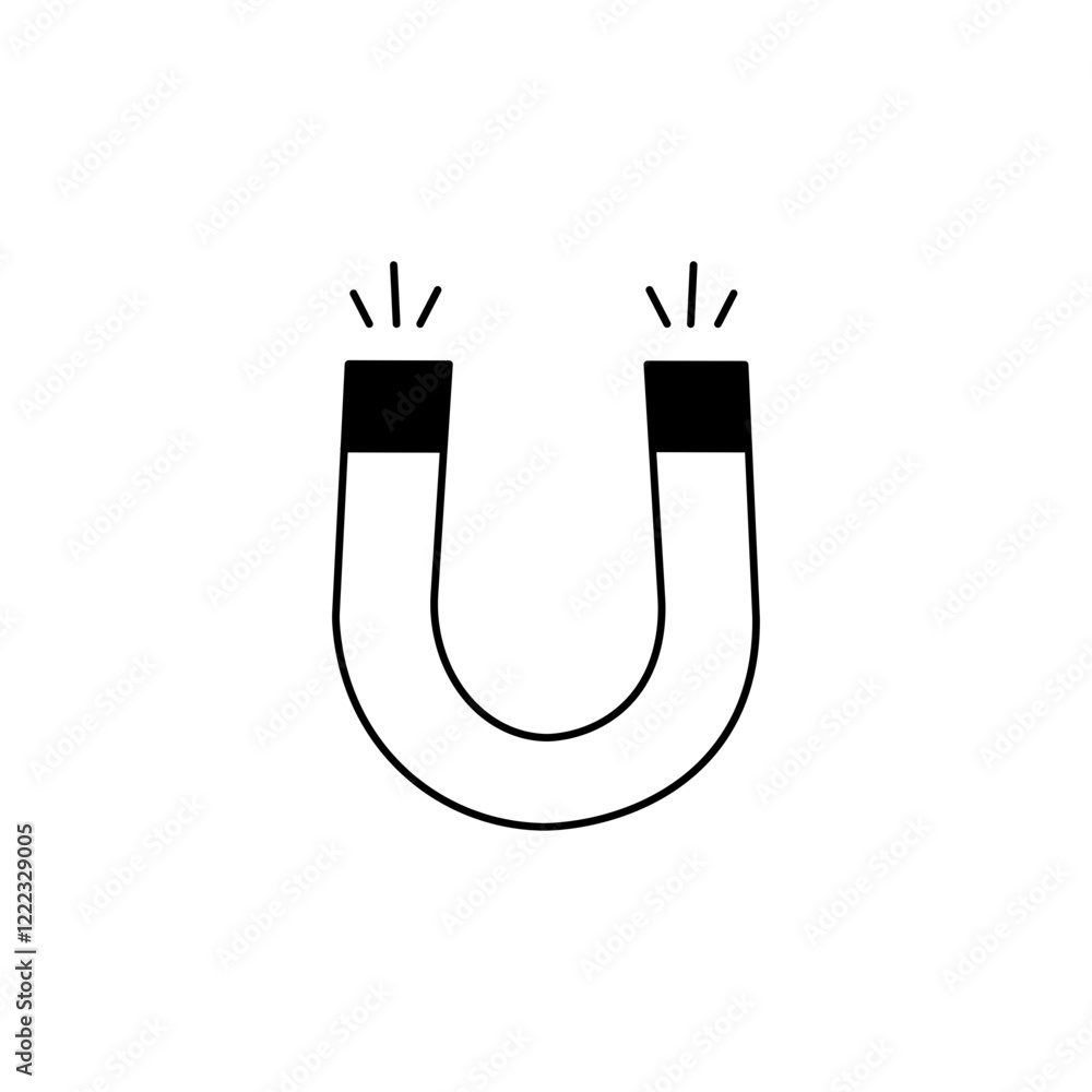 Magnet icon on white background. Magnet icon on white background.
