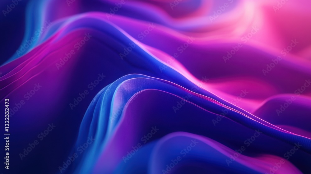 Obraz premium Aurora design with vibrant waves of blue and purple, creating a modern brand background.