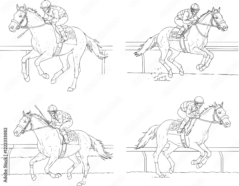 Fototapeta premium Horse Racing Sequence
