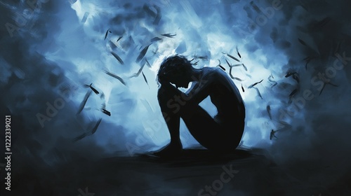 Conceptual Representation of Trauma-Related Disorders and Emotional Impact. Post-Traumatic Stress Disorder (PTSD) Visualized: Intrusive Memories and Hyperarousal. PTSD & Acute Stress Disorder Concept