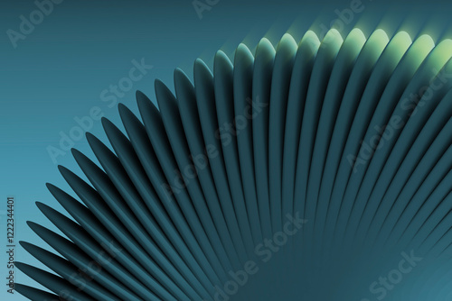 Abstract design with layers of teal and blue shapes glowing softly