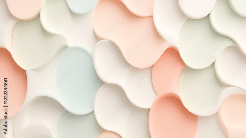 Abstract design featuring wavy pastel shapes in soft colors creating a modern textured background Abstract design featuring wavy pastel shapes in soft colors creating a modern textured background
