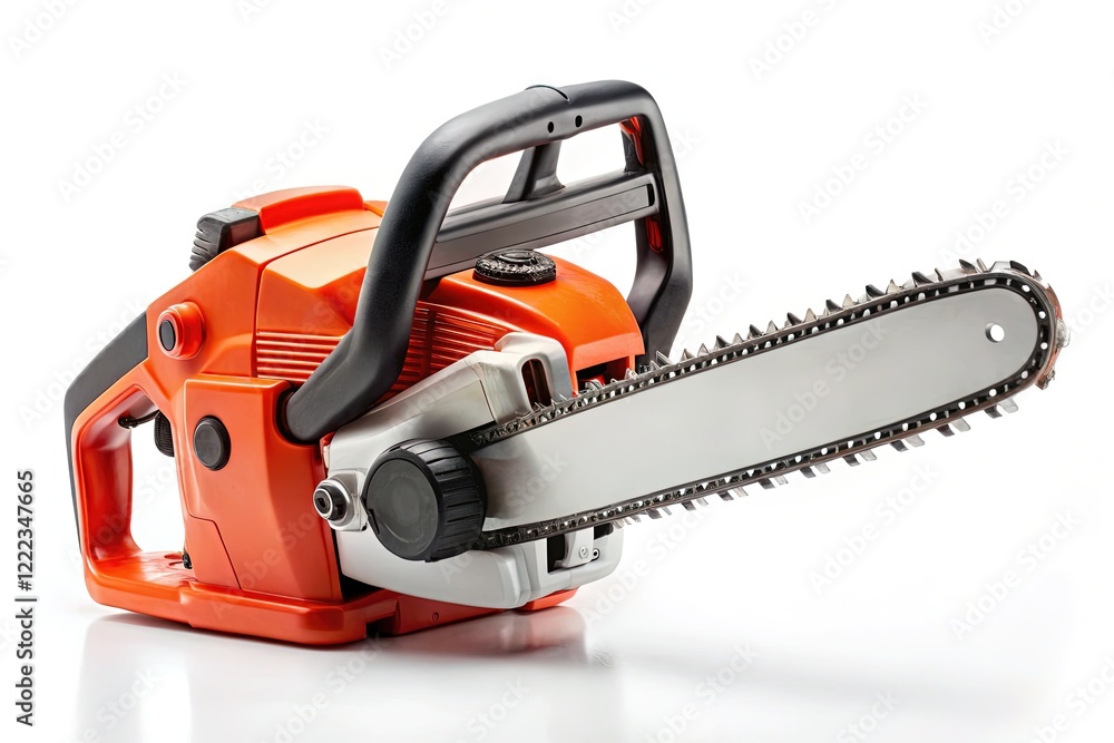 Fototapeta premium Minimalist Photo: Compact Cordless Pruning Chainsaw with Ergonomic Grip