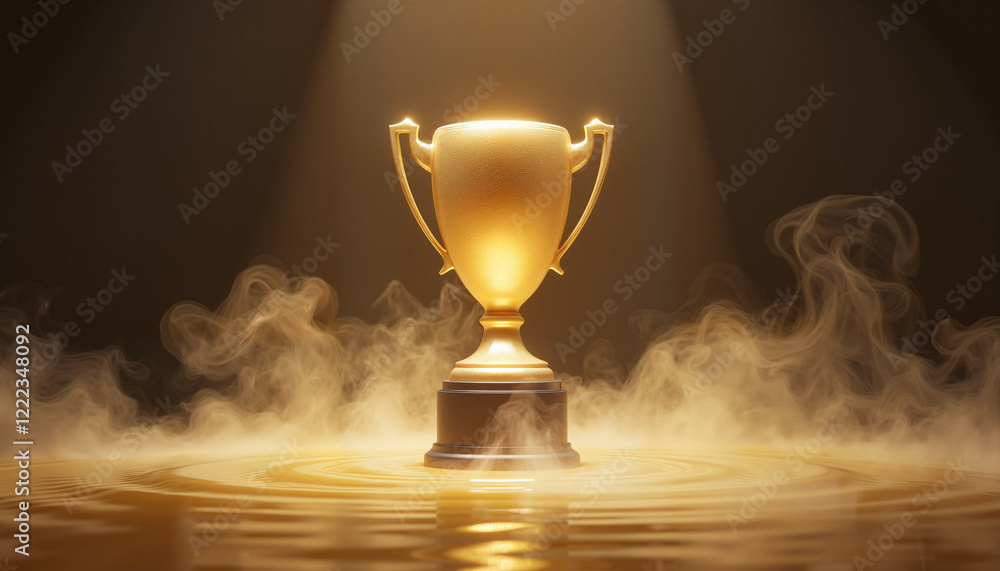 A golden goblet emerging from liquid gold, surrounded by mist, in a dreamy style A golden goblet emerging from liquid gold, surrounded by mist, in a dreamy style