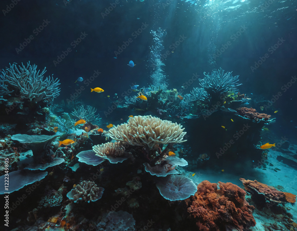 Obraz premium coral reef and diver