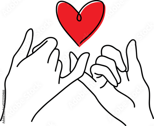 Pinky Promise with Heart Love Symbol