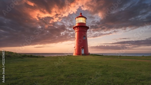 lighthouse at sunset Ai generated
