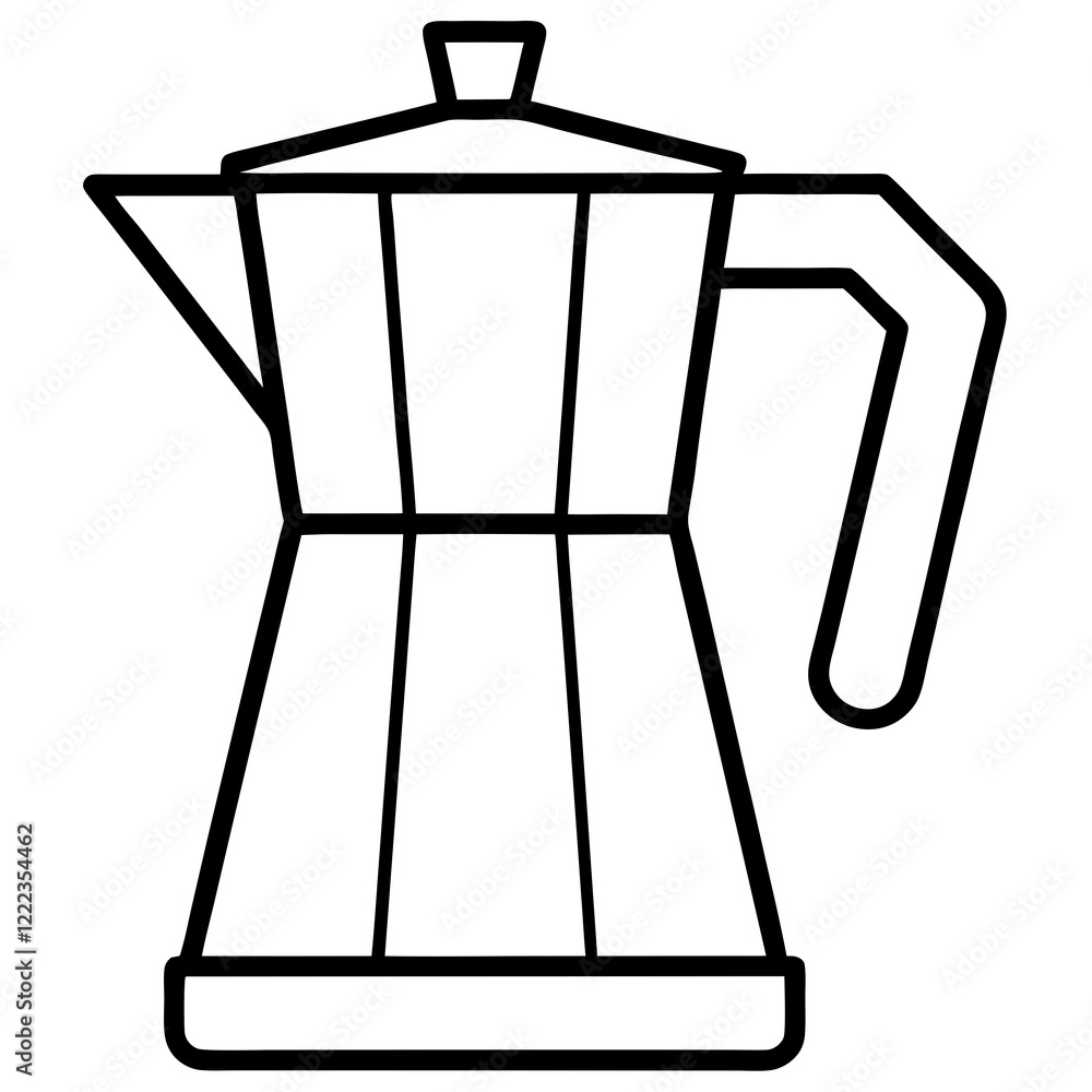 Elegant Coffee Pot Line Drawing