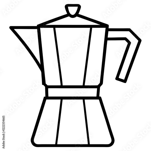 Elegant Coffee Pot Line Drawing