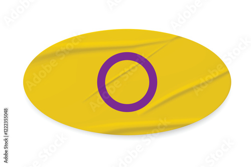 Intersex Flag Stickers. Glue-on, wrinkled stickers or labels	
 photo