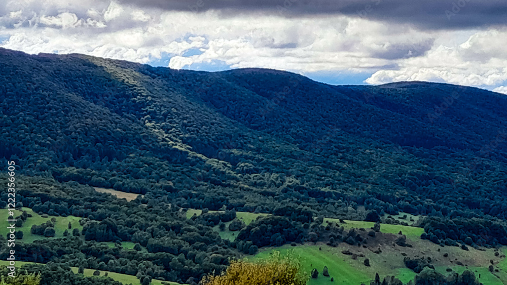 Fototapeta premium Beautiful view of Carpathians from mountain top.