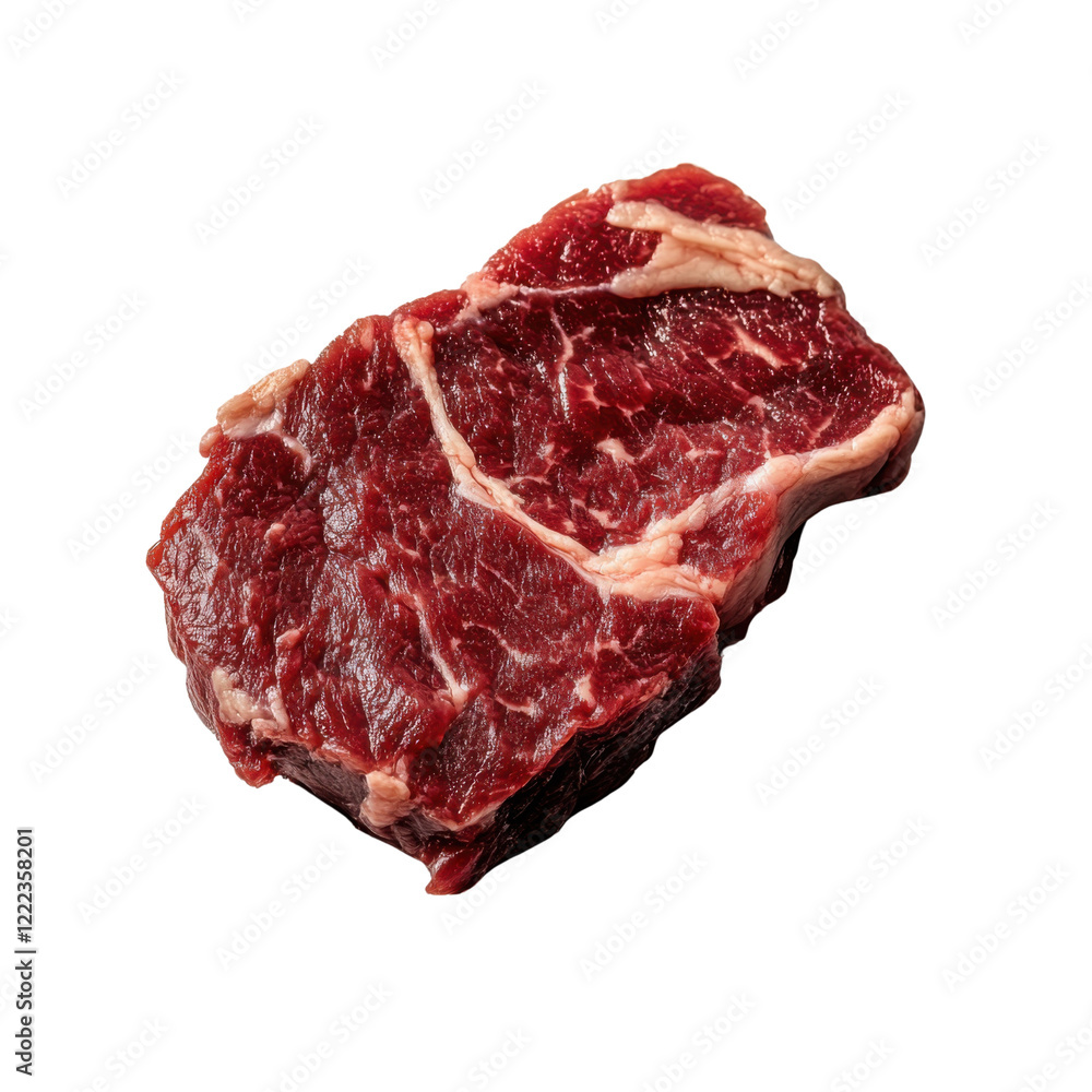 piece of raw beef meat on clean transparent background piece of raw beef meat on clean transparent background