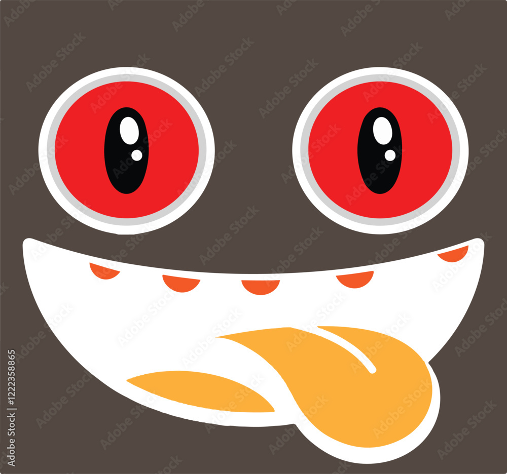 Funny smiling cartoon face Funny smiling cartoon face