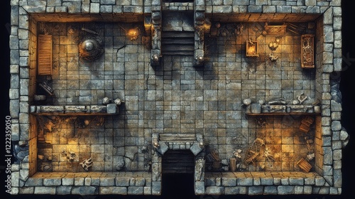 Underground Crypt Battlemap Design for Tabletop Gaming Adventures