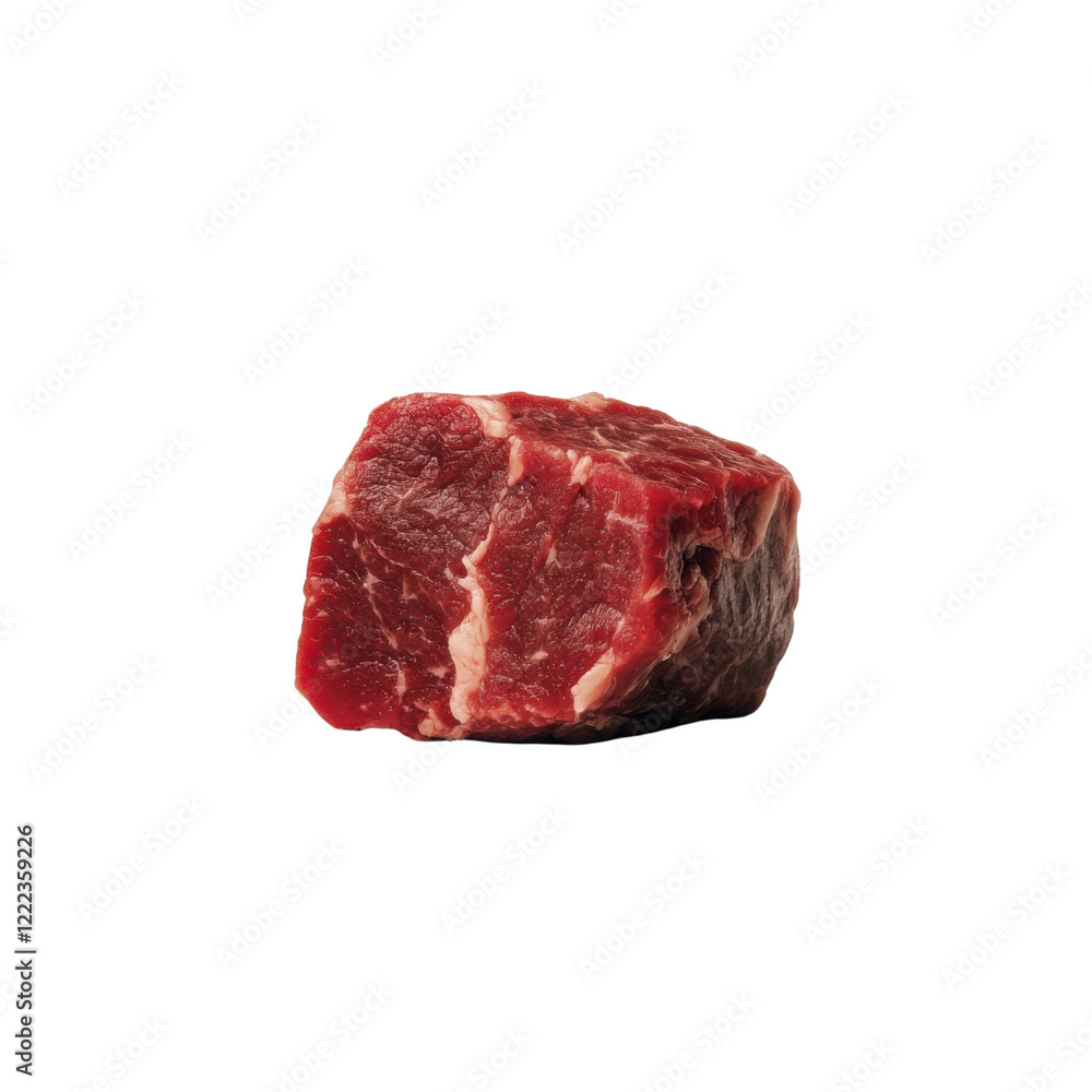 Obraz premium piece of raw beef meat on clean transparent background