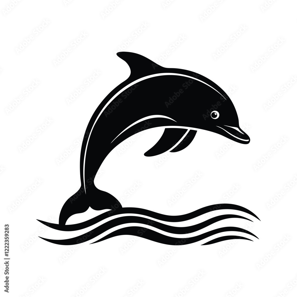 Fototapeta premium dolphin isolated on white vector silhouette