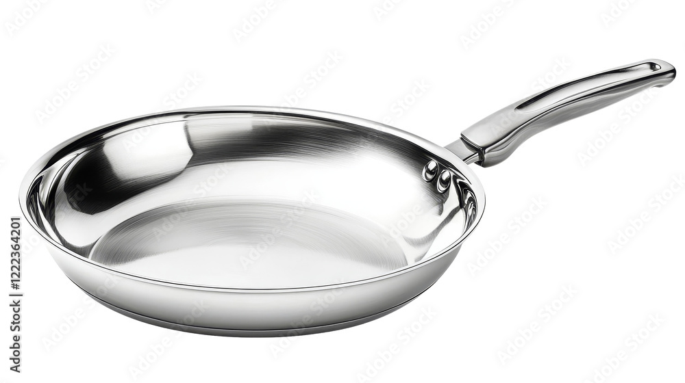 Metal frying pan on a white isolate background for cooking applications. Metal frying pan on a white isolate background for cooking applications.