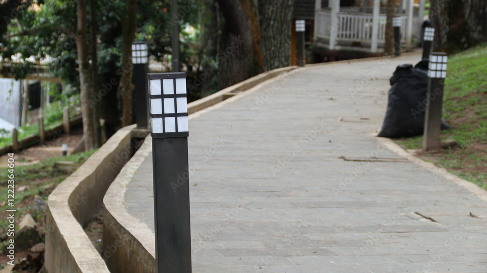 Japanese street lamp at park
