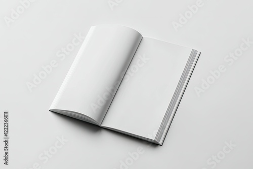 High Resolution Image of Blank White Thin Close Magazine , A6 Top View