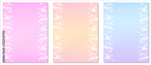 Many of hearts Stacked together in a distributed manner Use it as a background for a love story.