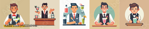 Bartender vector set